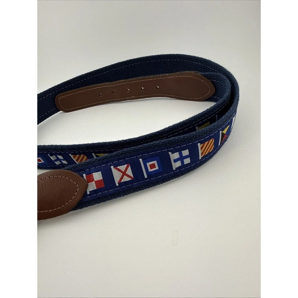 ZEP-PRO Vintage USA NAUTICAL Sailing Flags Webbing Leather Belt 40 Men
